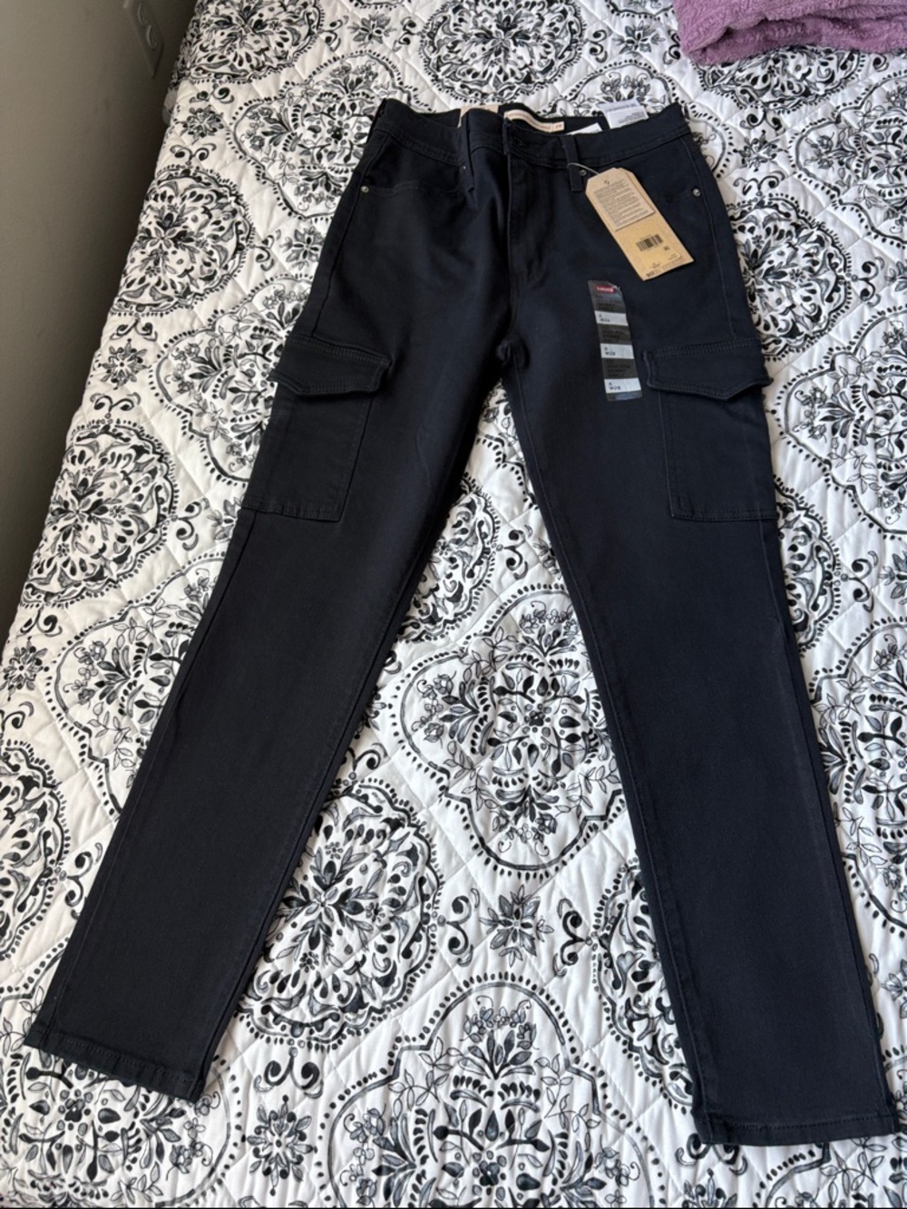 Levi's Black Cargo Pants with Utility Pockets